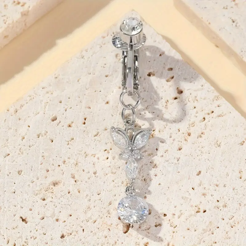 Eleganter &amp; Sexy Schmetterlings-Clip-On Falscher Bauchnabelring