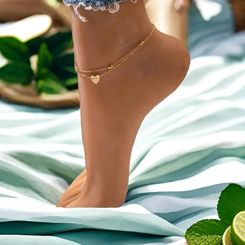 Stück Trendiger Stil Mode Schmuck Fußkette mit Eisenherz & Shen Zhu Deko für Damen im Alltag