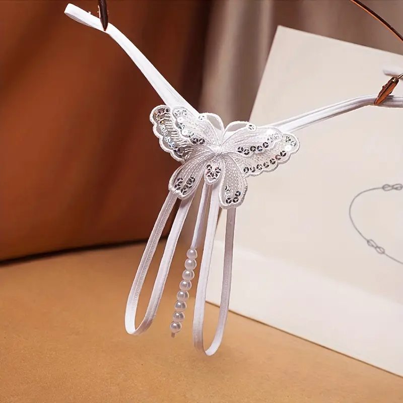 Dessous für modebewusste Frauen mit offenem Schritt und Schmetterlingsdesign, ideal für schlanke Personen