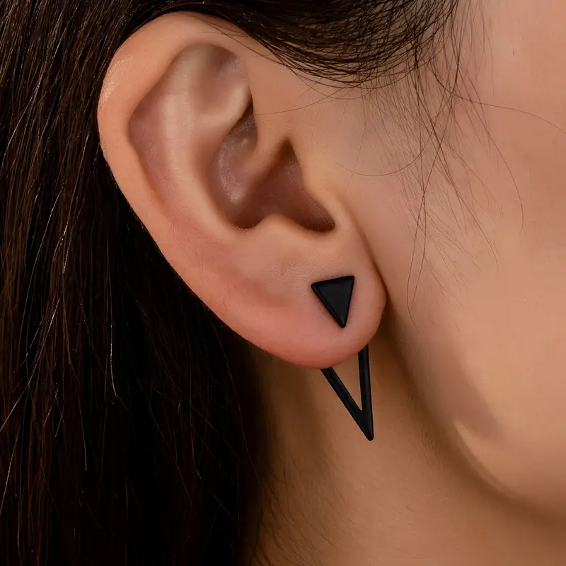 1 Paar Schicke Minimalistische Dreieck-Design Ohrringe - Vielseitig & Trendig, Legierung mit Eisensteckern, Perfekt für Freizeitkleidung