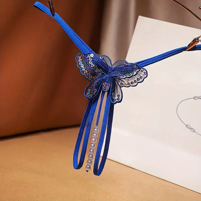 Dessous für modebewusste Frauen mit offenem Schritt und Schmetterlingsdesign, ideal für schlanke Personen