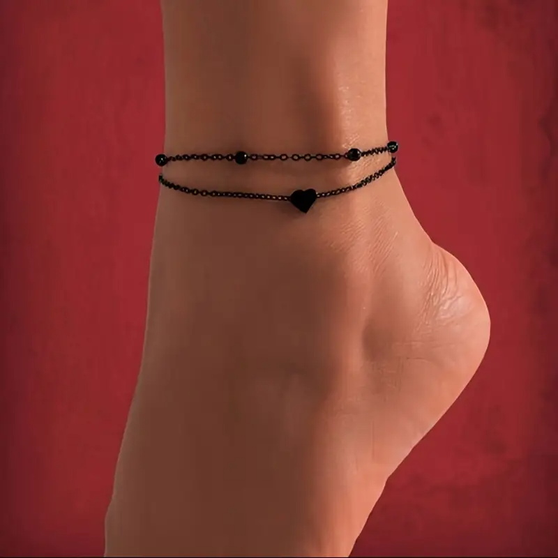 Stück Trendiger Stil Mode Schmuck Fußkette mit Eisenherz & Shen Zhu Deko für Damen im Alltag