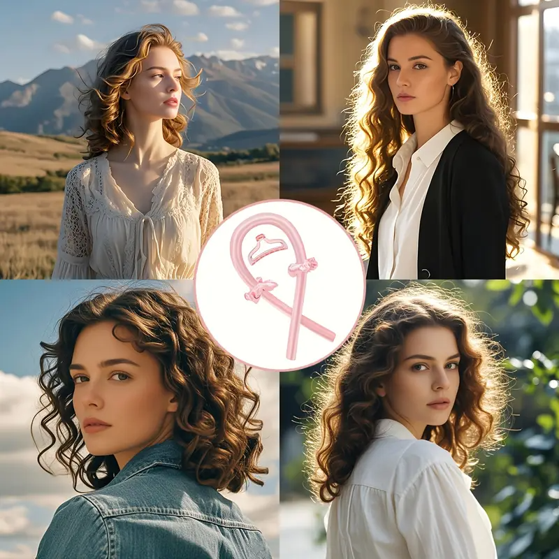 Minimalistischer Haarlockenstab aus Stoff mit Bogen-Detail - Einfarbig, Einzelstück, Ideal für Weihnachtsfest-Haarpflegezubehör, Weihnachts-Haarpflege-Tool|Elegantes Zubehör|Stoffkonstruktion