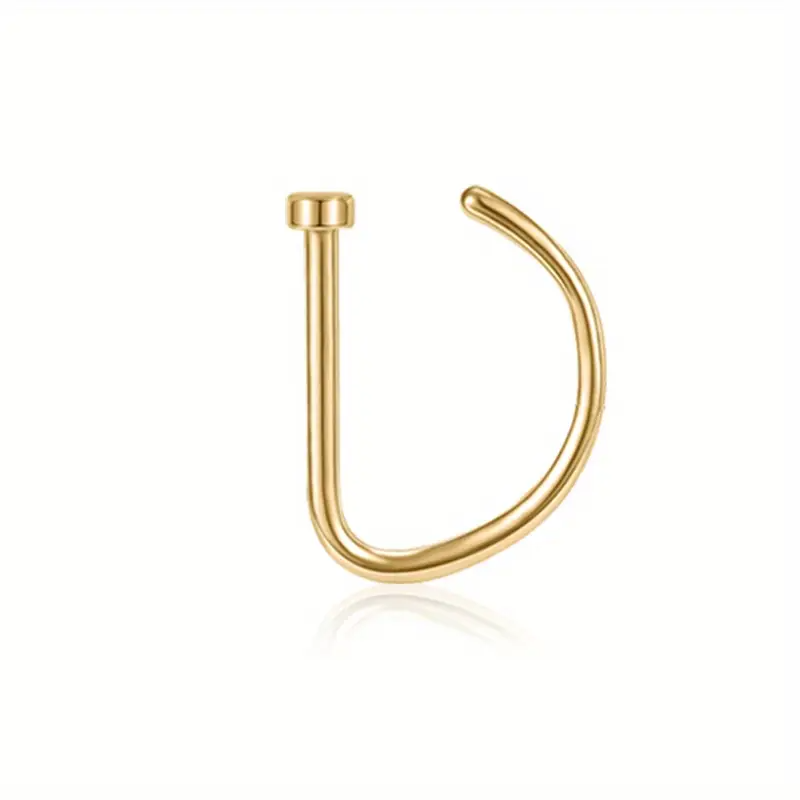 Punk-Stil D-Form Nasenclip Fake-Piercing Nasenring Damen Nasenclip Körperschmuck