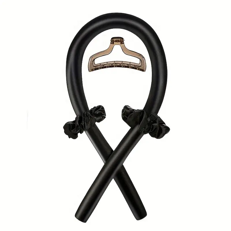 Minimalistischer Haarlockenstab aus Stoff mit Bogen-Detail - Einfarbig, Einzelstück, Ideal für Weihnachtsfest-Haarpflegezubehör, Weihnachts-Haarpflege-Tool|Elegantes Zubehör|Stoffkonstruktion