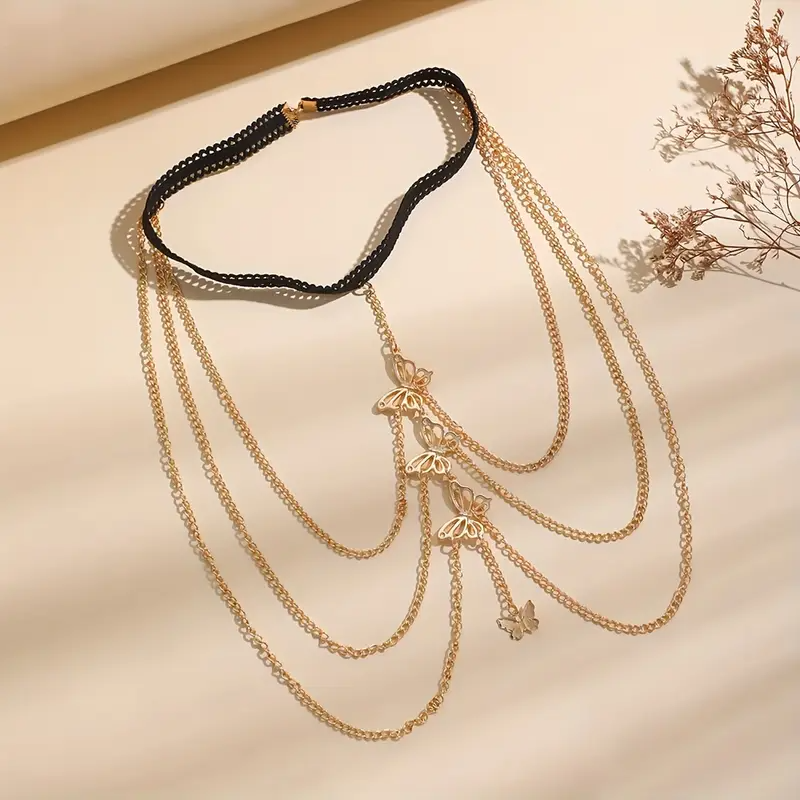 1 Stück modischer Mehrschicht-Ketten-Schmuck, Damen-Bodychain für Bankette, Partys, Musikfestivals Partyoutfits – ideales Geschenk