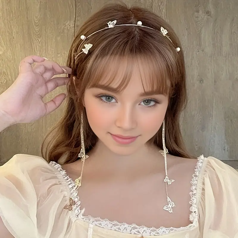 Stück Elegantes Schmetterlings-Quasten-Haarband für Frauen, ätherisches Fotografie-Requisit, Wald-Haarspange-Accessoire, traditionelles chinesisches Haarornament, süßer Stil